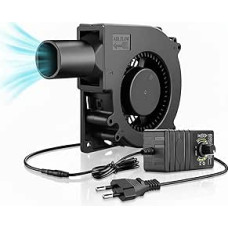 Reguliuojamas išcentrinis ventiliatorius 12 V su oro išėjimu: bešepetėlinis išcentrinis ventiliatorius 230 V ventiliatorius su valdikliu Dvigubi rutuliniai guoliai griliui, vėsinimui, vėdinimui, židiniui, pripučiamas