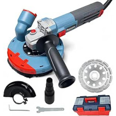 FANZTOOL 1900 W betono šlifavimo kampinis šlifuoklis su bešepetėliniu EC varikliu, betono frezavimo mašina su 150 mm deimantiniu disku x 2, siurbimo gaubtu x 1, transportavimo dėže x 1, preciziškas ir nereikalaujantis priežiūros