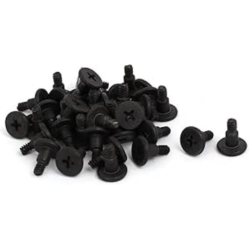 sourcingmap® Nešiojamasis kompiuteris Atsparus smūgiams Phillips plokščia galvute varžtai Kietojo disko varžtai Juodi 40 vnt.