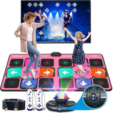FWFX Dance Mat - Wireless Music, Electronic Dance Mats for Girls and Boys - Practice Dance Pad Game for TV, Christmas Birthday Gifts for Kids, Teens, Students, Adults (Pink)