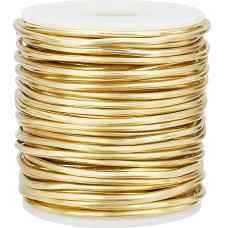 BENECREAT 12 Gauge/2 mm Soft Brass Wire, 20 m Per Roll Brass Craft Wire for Wrapping Jewellery, Alloy Brass Wire, Solid Blank Brass Coil for Jewellery Making