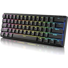 DURGOD Venus 60% RGB RGB mechaninė žaidimų klaviatūra | 60% išdėstymas ANSI US UK | Aliuminio korpusas | Dvigubas PBT Cherry profilis (Gateron Blue, Black)