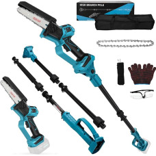 Akumuliatorinis šakų grandininis pjūklas Profesionalus šakų genėjimo pjūklas Makita 18 V (be akumuliatorių), 2 in 1 Mini 6 colių grandininis pjūklas Teleskopinis elektrinis teleskopinis pjūklas Genėjimo pjūklas Rankinis grandininis pjūklas Akumuliatorinis