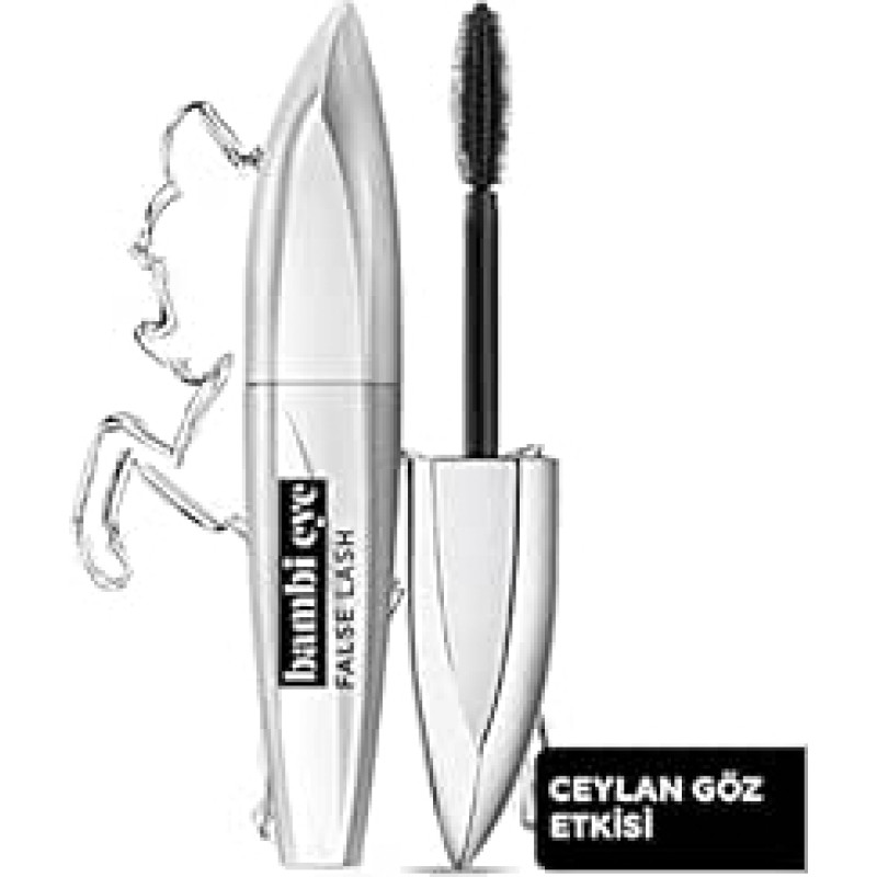 L'Oréal Paris False Lash Bambi Eye, juodas blakstienų tušas gundančioms Bambi akims, intensyviai išryškinantis ilgį ir apimtį, 6,7 ml