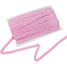 Gimp Braid Trim, 1/2 Inch 12 cm x 25 Yards Polyester Woven Trim Lace Ribbon Fabric Upholstery Trim for Sewing/Costume/Home Decor/DIY Crafts/Curtain/Jewellery Making [Pink]
