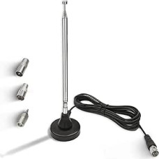 Maswell DAB DAB+ Antenna FM Radio Antenna Digital Telescopic Antenna for Indoor Use with Magnetic Base Extension Cable for 75 Ohm FM Radio Tuner Stereo AV HiFi Receiver