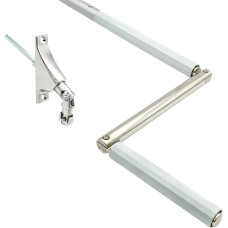 Alkūninis strypas su jungiamąja guolio plokštele (85 x 22 mm, 90°, šešiakampis kaištis) (150 cm, sidabrinis anodavimas)