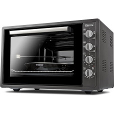 Girmi FE58 Convection Oven with Rotisserie Spit, 300°C, 58 Litres, 1800 W, Interior Lighting, Timer, Base, Grill and Combination Function, Accessories Included, Anthracite Grey