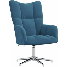 vidaXL Recliner kėdė Pasukama TV kėdė Minkšta kėdė Atsipalaidavimo kėdė Fotelis Sparnų kėdė Gyvenamasis kambarys Mėlynas aksomas