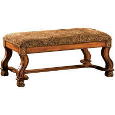 Baldai of America Baldai of America Furniture of America Valencia Fabric Accent Bench Antique Oak