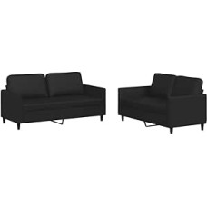 Tomostar Sofos komplektas Wohnzimmer, 3-Sitzer ir 2-Sitzer, 2-teilig, mit Kissen, schwarz, Kunstleder
