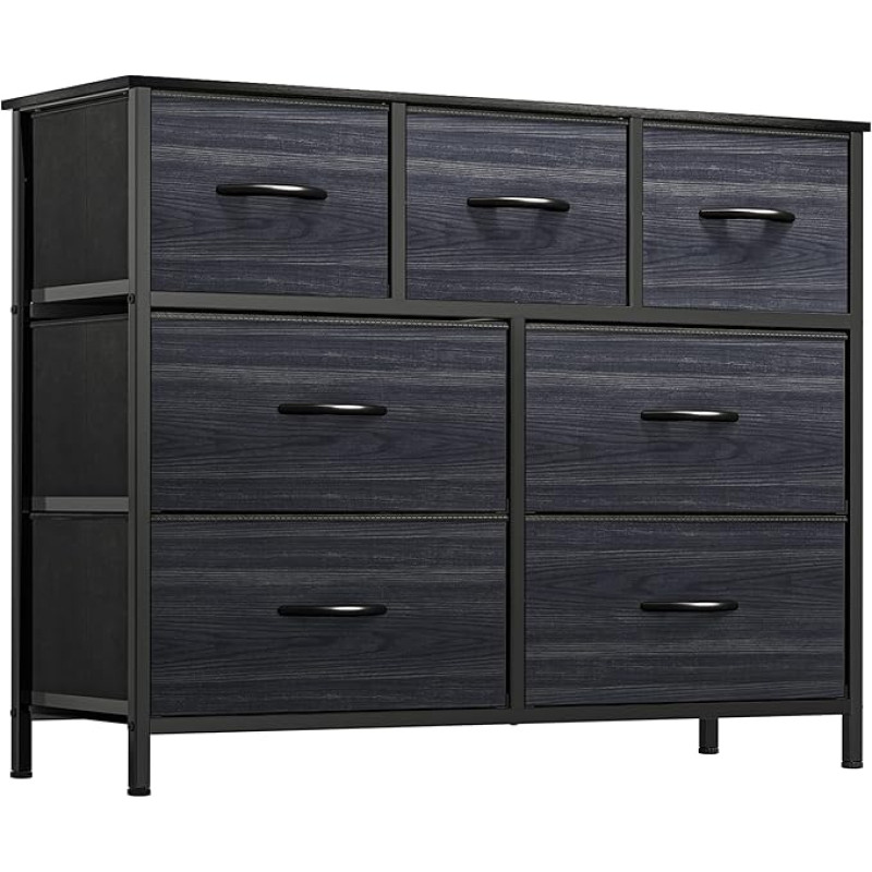 YITAHOME Komoda stalčių spintelė Sandėliavimo spintelė 7 stalčiai Audinys su rankenėlėmis Sandėliavimo komoda Huada Audinys Spausdinti