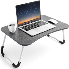 Tatkraft Olaf Large Foldable Bed Table, Lap Desk, Laptop Table, Bed Tray with Cups Slot, Home Office Desk for Eating, Reading, Working and Watching TV on Bed/Sofa/Floor