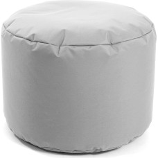 mokebo® Outdoor Pouf or Stool 60 x 40 cm in Grey for Balcony and Garden 'The Resting Pensioner', Round Stool, Floor Cushion, Cube, Footstool & Side Table with EPS Beads Filling