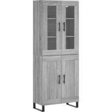 vidaXL Highboard, stalčius su daug vietos, komoda su stalčiais, skirta svetainei, stalčius, šoninė spintelė, metalinės kojos, moderni, pilka Sonoma medienos medžiaga