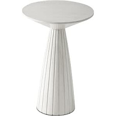 COZAYH Small Drinks Table Round Martini Table Wooden Plant Stand Side Table for Small Spaces Living Room Bedroom White