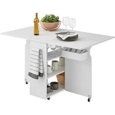 Geriausi pasirinkimo produktai Sulankstomas valgomojo stalas Daugiafunkcinis išplėtimas Sulankstomas daugiafunkcinis erdvę taupantis rašomasis stalas su ratukais 3 lentynos Metalinė rankena Balta