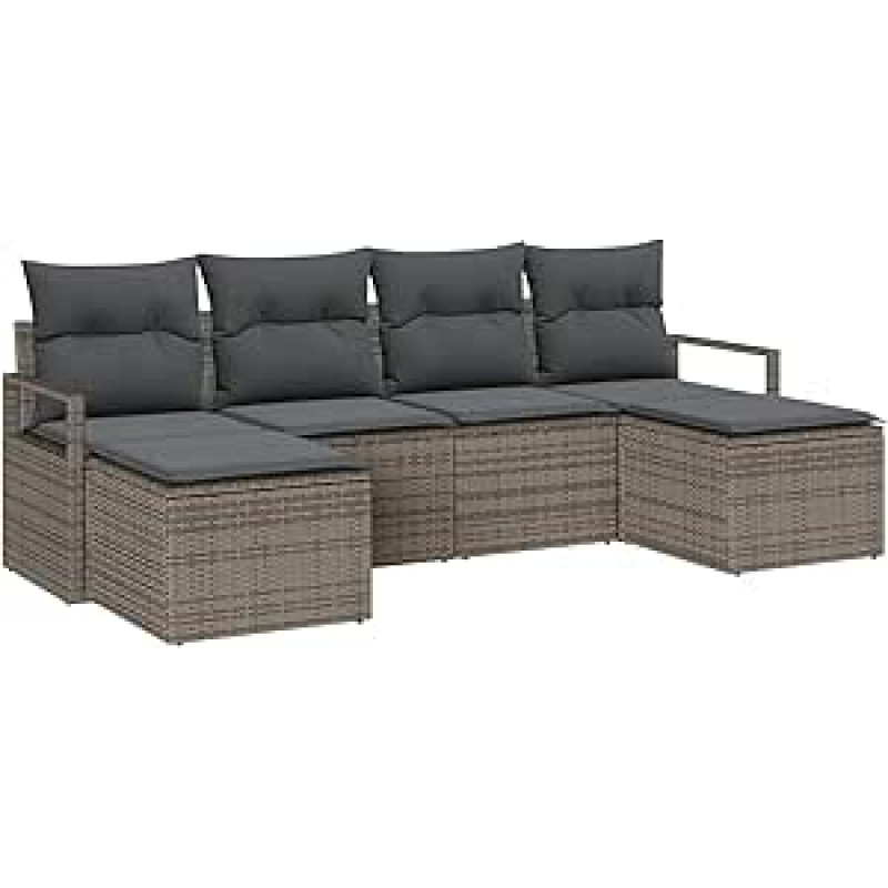 Garten-Sofa-Set mit Kissen mit Speicher 6 pcs Grau Modelis3355158