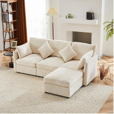 Šiuolaikinio dizaino Chenille audinio sofa Trijų vietų sofa Keturių vietų sofa L formos kampinė sofa su kojūgaliais, tinkanti namams Gyvenamasis kambarys Butas ir kt.