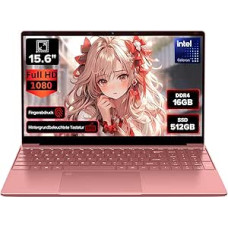 2026 Laptop Computer Notebook QWERTY, 15.6 Inch IPS FHD Display, 16GB RAM 512GB SSD, Celeron N5100 Processor, WiFi5, BT5.0, USB 3.0, Illuminated Keyboard, Fingerprint for Business, Home, Office and
