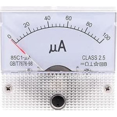 85C1 Analoges Strom-Panel-Messgerät DC 50 uA 100 uA 200 uA 300 uA 500 uA Amperemeter Ampere Tester Messgerät 56 mm x 64 mm im Wasserkraftprojekt(0-50uA)