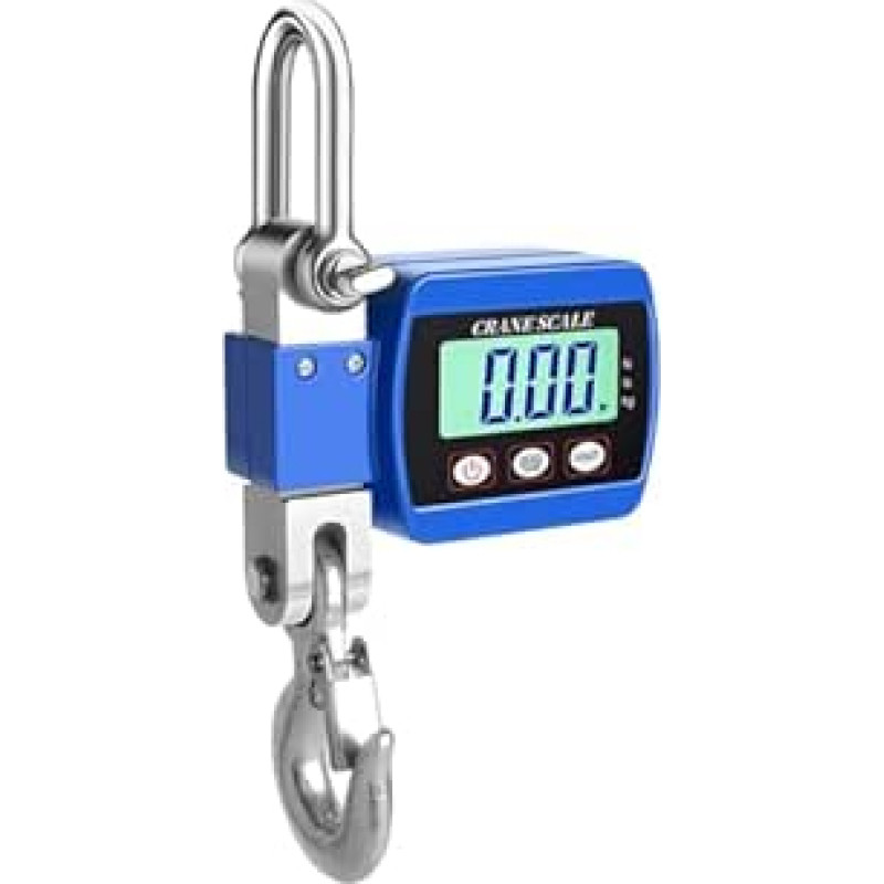 Lndustriekranwaage, LCD-Digitalanzeige, Crance-Waage, 0,05-500 kg, tragbar, industrieller elektronischer Schwerlast-Hakenkran mit Einheitswechselfunktion(Blue)