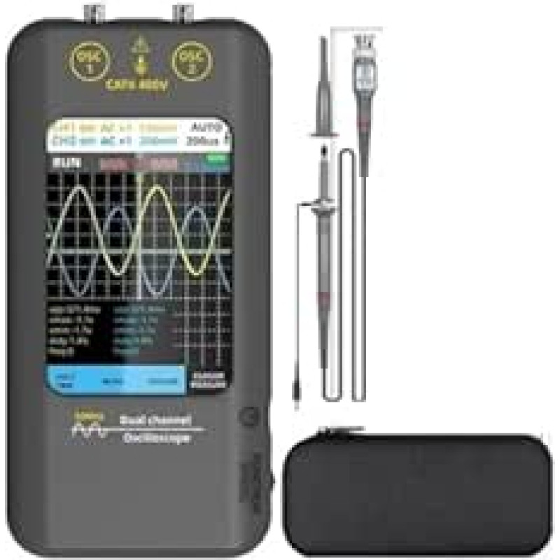O2 Jutiklinis ekranas-Digitaloszilloskop + signalų generatorius, dvigubas, 50 MHz