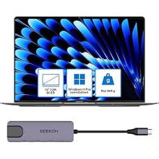 GEEKOM GeekBook X14 Pro nešiojamasis kompiuteris, 999 g, itin lengvas, 14 colių 2,8K OLED, Ultra 5-125H, 32 GB LPDDR5x RAM 7500MT/s, 1 TB SSD, 2X USB4, pirštų atspaudų ir interneto kameros slankiklis, iki 16 valandų veikianti baterija, 