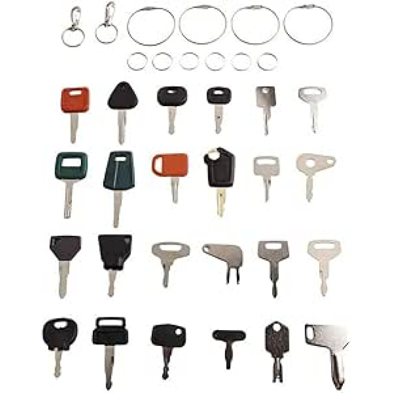 Ekskavatoriaus uždegimo įrangos raktas - aukštos kokybės statybinių mašinų atsarginių raktų rinkinys, skirtas JLG, CAT, JCB, Kubota, Hyster, Bobcat, Kobeico, Takeuchi, generatoriams