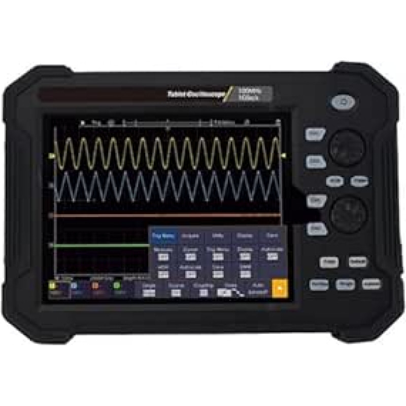 Skaitmeninis 4 kanalų 100-MHz-8-Zoll-LCD-U-Oszilloskop su tragišku jutikliniu ekranu(TAO3104)