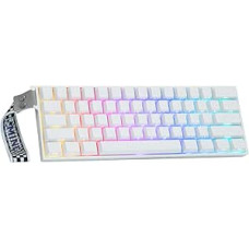 MechLands Aula Mini60 HE PRO Wireless Hall Effect Keyboard 4000mAh SOCD & DKS Magnetic Gaming Keyboard Adjustable Actuation 8K Request, RGB Noise Reduction (White)