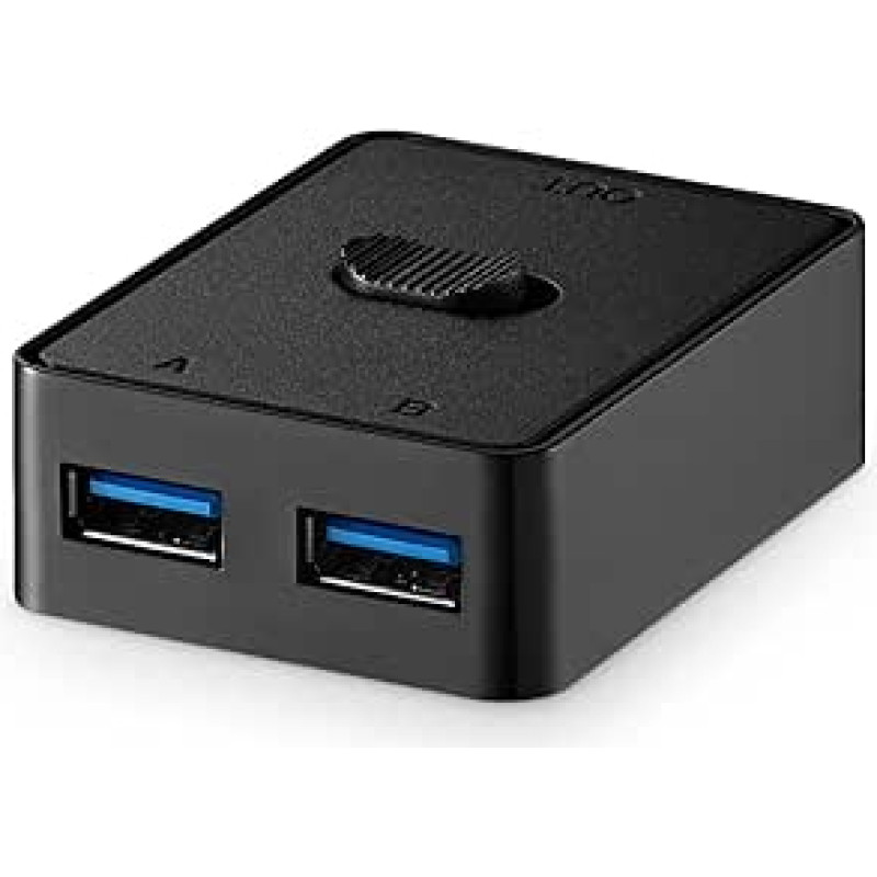 USB 3.0 jungiklio selektorius, dvikryptis USB jungiklis 2 in 1 Out/1 in 2 Out, YuLinca mini jungiklis 2 kompiuteriams, klaviatūros, pelės, skenerio ir spausdintuvo bendrinimui