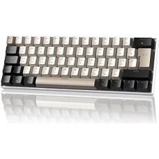 MAGIC-REFINER MK21 60% USB-C kabelis Mechaninė žaidimų klaviatūra UK Layout QWERTY Linear Red Switches Hot-Swapable itin kompaktiška 62 klavišai RGB apšvietimas PBT Key for Gamer Office Stars White