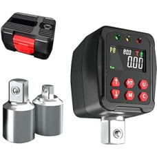 Digitaler Drehmomentschlüssel-Adapter, 1,27 cm für Rollschlüssel, 0,9-340 Nm Reichweite mit ± 1 % Genauigkeit, Voreinstellung & Datenspeicherung, Peak-/Track-Modus, LCD-Display, kompatibel mit