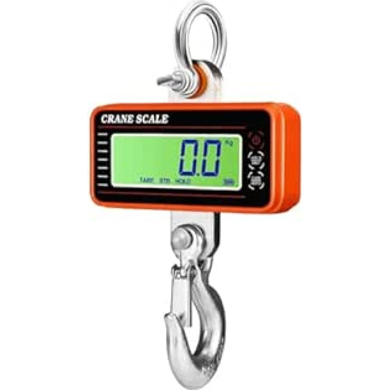 1500 kg/1 t/500 kg LCD-Industrie-Hochleistungswaage, Hängehaken, Legierungsgehäuse, Gewicht, weiß, 65 Fuß, Fernbedienung Mehrere Funktionen(1000kg Black)