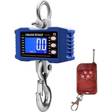 Kranwaage, Digitale Hängewaage Mit Fernbedienung 1000 Kg/2204 Lbs Tragbare Schwere Kranwaage LCD-Hintergrundbeleuchtung Industrielle Hakenwaage(Blue)