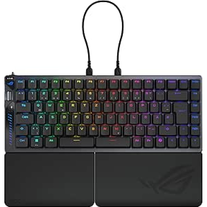 ASUS ROG Falcata 75% belaidė padalinta žaidimų klaviatūra (karšto keitimo ROG HFX V2 magnetiniai jungikliai, ROG 