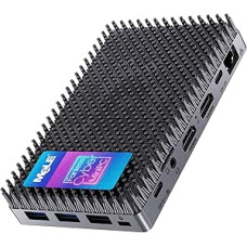 MeLE Mini PC without Fan Cyber X1 N150, 8GB RAM 256GB Memory, USB-C Fully Functional with USB PD3.0, Video Display and Data Transfer, 2 x HDMI 2.0