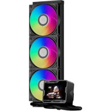 CPS GT360M ARGB Display BK, AIO CPU aušintuvas TDP 300 W su 2,8 colių IPS ekranu, skysto aušinimo sistema su 3 ARGB PWM ventiliatoriais, skirta 