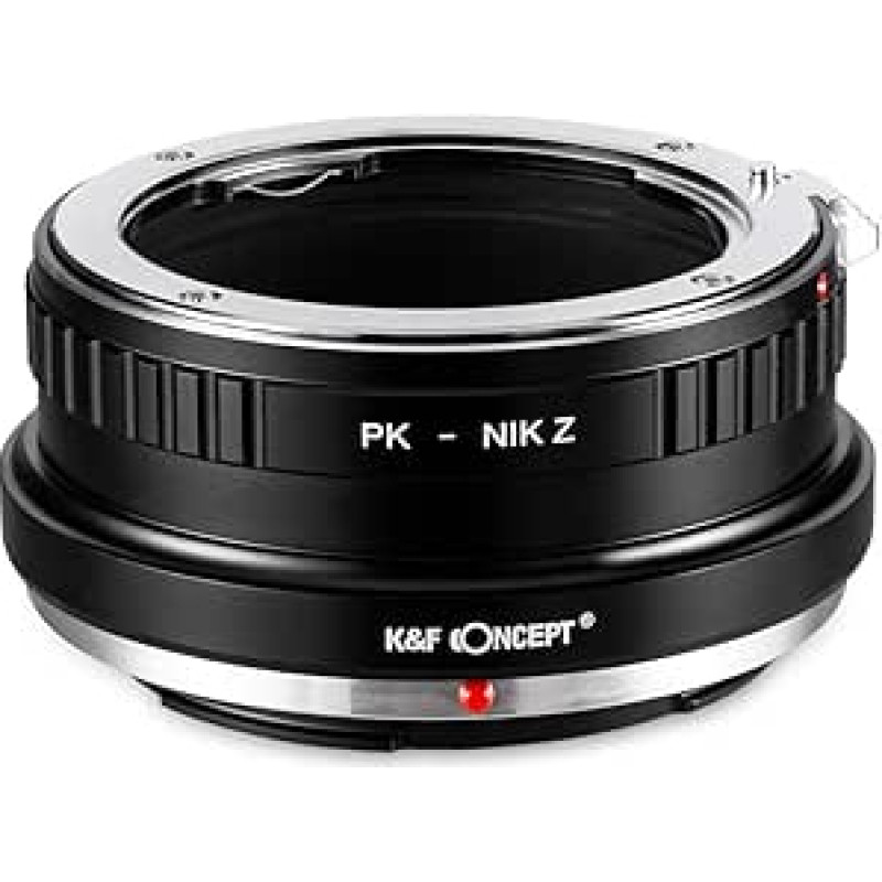 K&F CONCEPT PK-NIK Z bajoneto adapterio žiedas, skirtas Pentax K PK objektyvui su Nik Z 7 ir Nik Z 6 beveidrodiniu viso kadro fotoaparatu, suderinamas su Nikon Z 7, suderinamas su Nikon Z 6