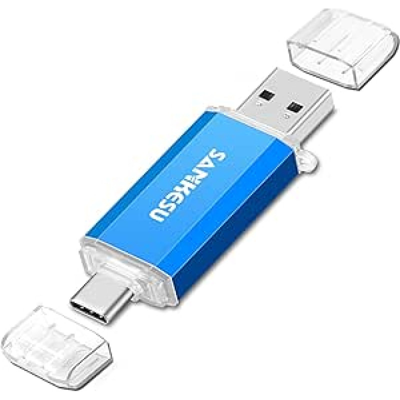 256 GB USB atmintinė USB Stick 3.0 USB C Flash Drives USB-A ir C tipo OTG atminties kortelė, dviguba atminties kortelė kompiuteriui / staliniam kompiuteriui / nešiojamajam kompiuteriui / C tipo mobiliajam telefonui (faktinė prieinama talpa: 234 GB)