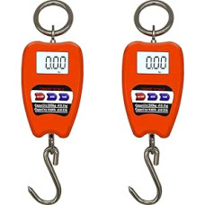 2X Mini Kranwaage mit Digitaler Industrie HäNgewaage, 200 Kg/441 Lb, Schwere HäNgehakenwaage, Orange