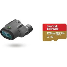 PENTAX Papilio II 8.5x21 kompaktiškas žiūronas BAK4-Prism & SanDisk Extreme microSDXC UHS-I atminties kortelė 128 GB + adapteris