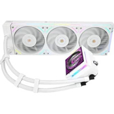 Hyper Vision 360 UB ARGB White Liquid CPU Cooler, 3.95 Inch IPS LCD Screen with 480 x 480 Resolution Magnetic, 360 mm Cooler, for AM4/AM5, LGA1851/1700/115x