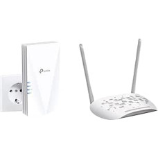 TP-Link RE500X WiFi 6 WLAN stiprintuvo kartotuvas AX1500 (dviejų juostų 1200 MBit/s 5GHz ir TL-WA801N WLAN prieigos taškas 300Mbit/s 2,4 GHz dažniu)