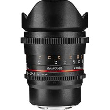 Samyang 16 mm T2.6 VDSLR rankinio fokusavimo vaizdo objektyvas 