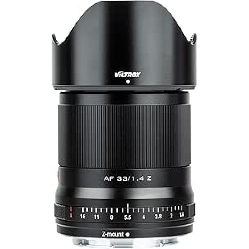 VILTROX AF 33mm f/1.4 objektyvas Nikon Z laikikliui, APS-C, židinio nuotolis 33 mm, diafragma f/1.4, skirtas Nikon Zfc, Z5, Z6, Z7 II, Z50