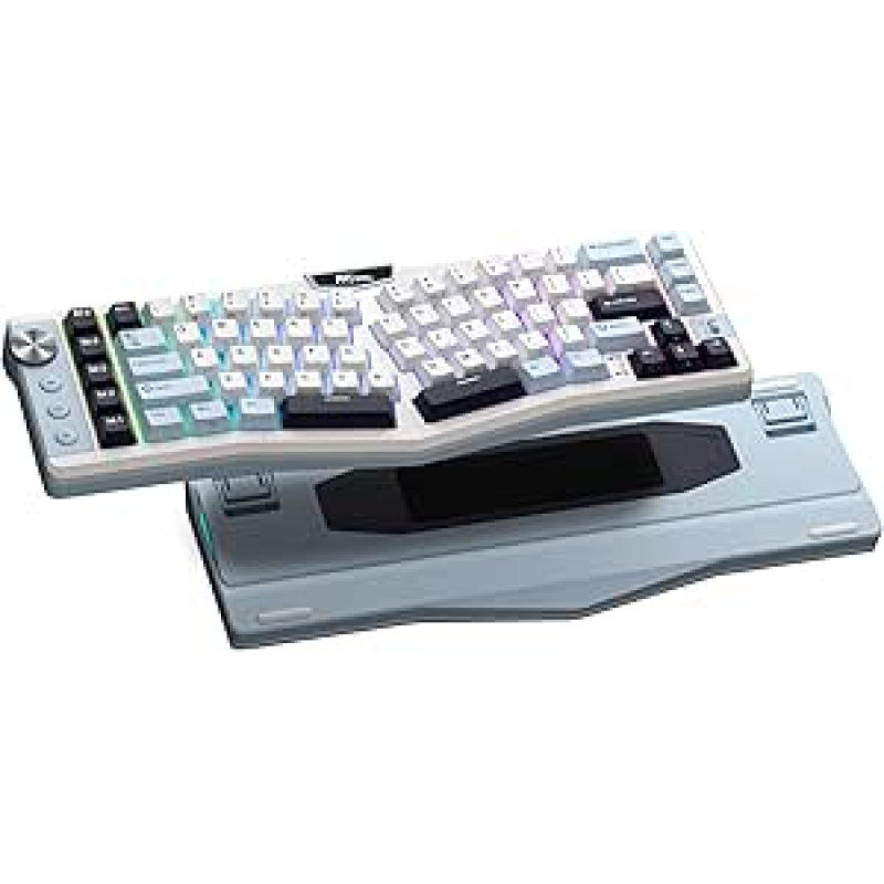 RK ROYAL KLUDGE A72 Alice Ergonomiška belaidė mechaninė klaviatūra su mygtukais / makro klavišais / lietimui jautria vardine plokštele, trimodė, 68%, 72 klavišai, 