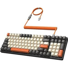 MAMBASANKE K6 Pro 96% 3 Modes Mechanical Gaming Keyboard Hot Swap 4000mAh 2.4GHz / Bluetooth 5.0 / Wired Keyboard with Spiral USB Cable Type C 9 RGB Linear Red Switch Shimmer