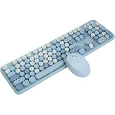 2.4G Wireless Keyboard Mouse, Laptop Office Keyboard and Mouse Combo, 1600 DPI Wireless Keyboard Mouse Set for XP/for 7/for 8/for 10 - Retro Vintage